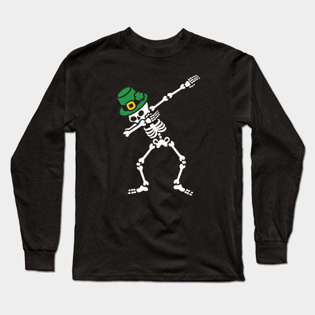 Dab skeleton dabbing St. Patrick's day Long Sleeve T-Shirt by LaundryFactory